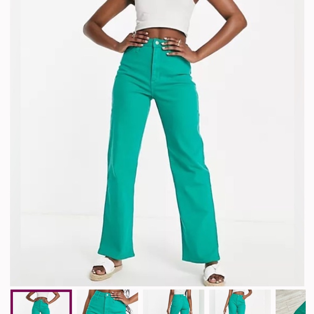 Hollister Ultra-High Rise Green Dad Jeans